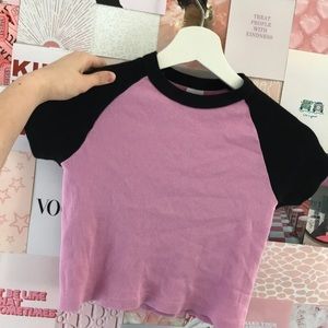 Brandy Melville Bella Top (pink and black)